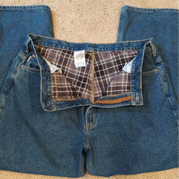 Carhartt Flannel Lined Relaxed Fit Jeans Size 44 - Picture 5 of 10
